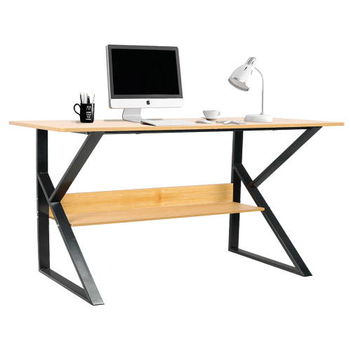 Schreibtisch mit Ablage, Buche/Schwarz, TARCAL 140