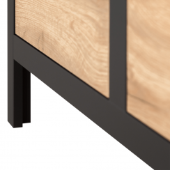 TV asztal 1D1S/150, wotan tölgy/fekete, LOFTA