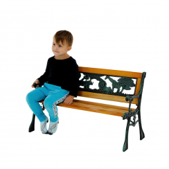 Dětská lavička, černá/přírodní, NADAZA