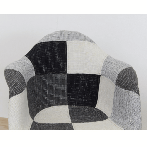 Fotelj, tkanina patchwork/bukev, KUBIS NOVO