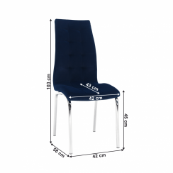 Krzesło do jadalni, niebieski Tkanina Velvet/chrom, GERDA NEW