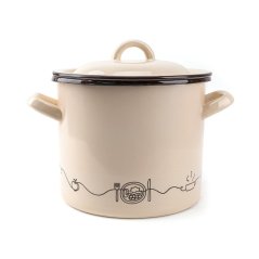 Emajl lonac + poklopac 21cm/6L Linea dekor