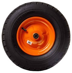 Roată gonflabilă cu rulmenți, orificiu de 10 mm, diametru de 400 mm, lățime de 90 mm, portocaliu