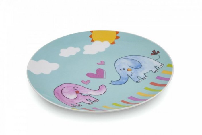 Gyermek sekély porcelán tányér 21 cm ELEFÁNT