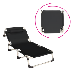 Gartenliege, schwarz/beige, BOVRY