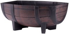 Kvetináč Strend Pro Woodeff, 29x41x19 cm, teak, barel, efekt dreva (akce)