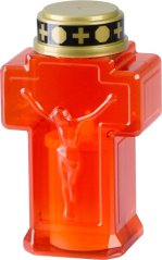 Svijeća MagicHome, križ, LED, za grob, crvena, 2xAA, 15,3x6,8 cm, (dio pakiranja 2xAA)