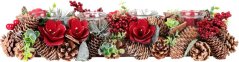 Ikebana MagicHome Weihnachten, Natur, Advent, 50x16x9 cm