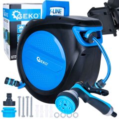 Navíjací bubon s držiakom na stenu so záhradnou hadicou 30 m, GEKO