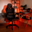 Scaun de birou / joc cu iluminare LED RGB, negru, MAFIRO