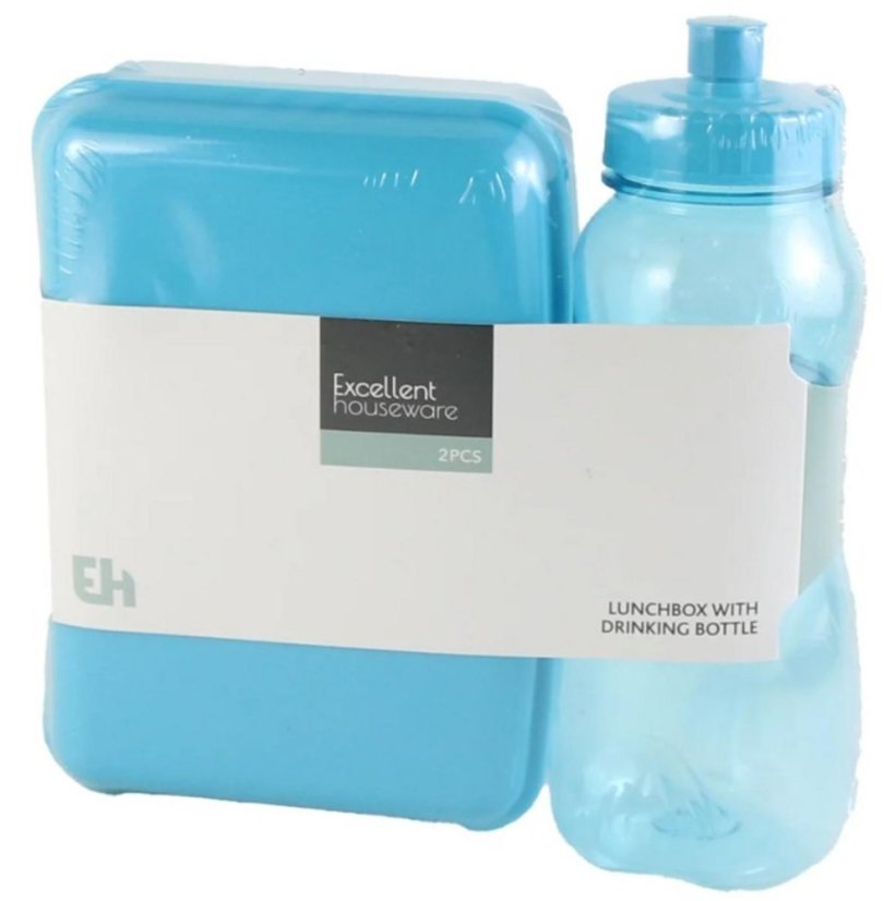 Dóza na desiatu s fľašou plastová mix