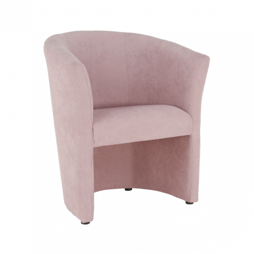 Krzesło klubowe ze stołkiem, pudrowy róż, ROSE