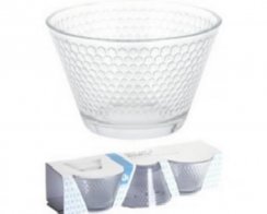 Staklena zdjela za kompot, pakiranje od 3 komada, plastični dizajn od meda