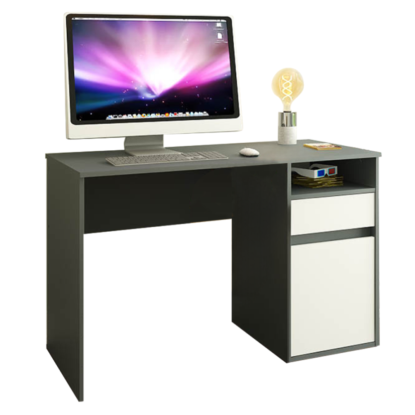 PC-Tisch, Graphit/Weiß, BILI NEU