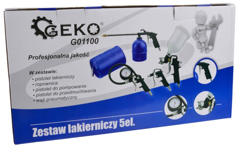 Set de scule pneumatice 5 piese, GEKO (acțiune)