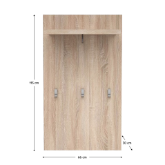 Vešiaková stena, dub sonoma, NORTY TYP 25