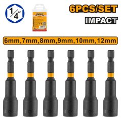 6-kraki adapter za nastavke, 6-12 mm, komplet 6 kosov INGCO