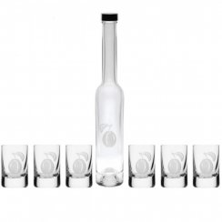 Stamper și sticla de alcool cu ​​design prune, set de 6 +1buc KLC