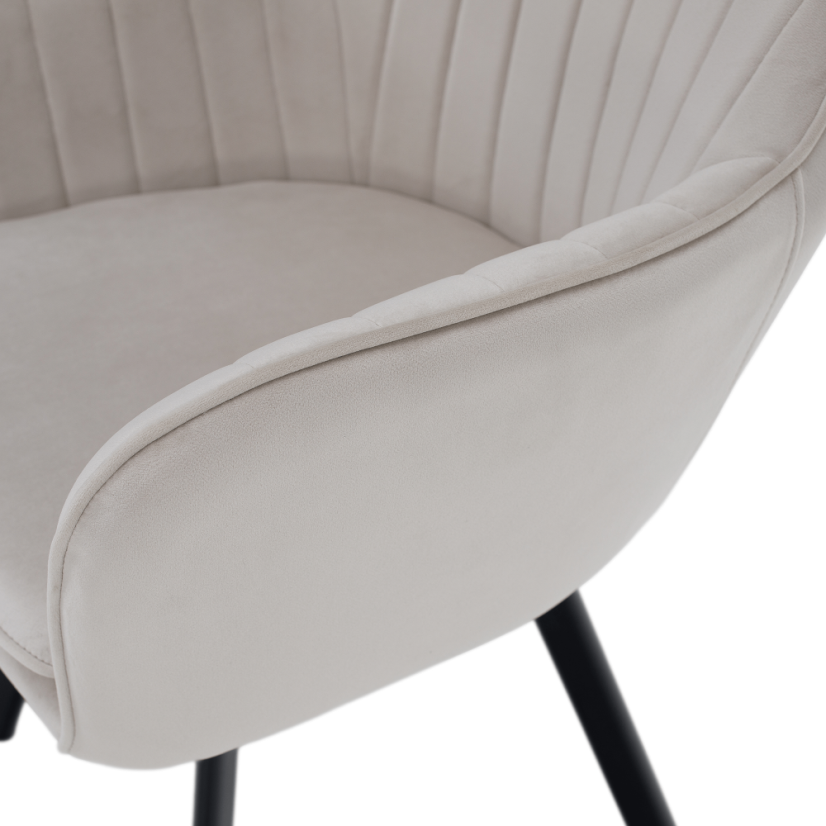Designer-Sessel, beige Samtstoff, AURIL