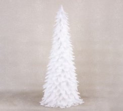 Dekorace MagicHome Vánoce, Stromeček z chmýří, bílý, 24x60 cm