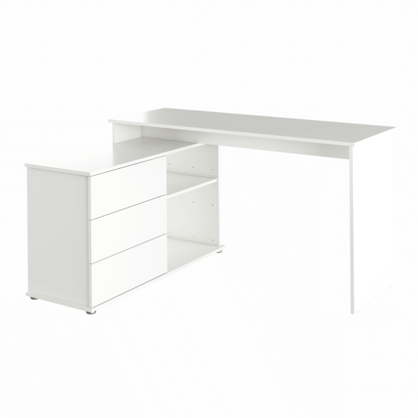 Universeller PC-Ecktisch, weiß, TERINO