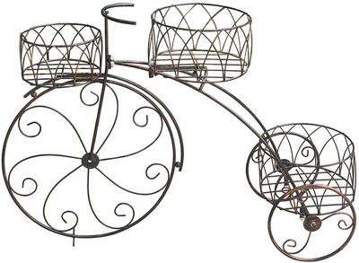 Strend Pro dekoracija, stalak za 3 saksije, bicikl