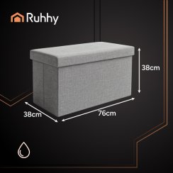 Šedý látkový puf 76x38x38cm Ruhhy 26131
