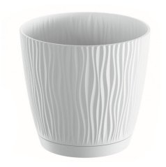 Blumentopf UH o168mm Höhe 157mm, 2,3L SANDY P weiß, mit Schale KLC