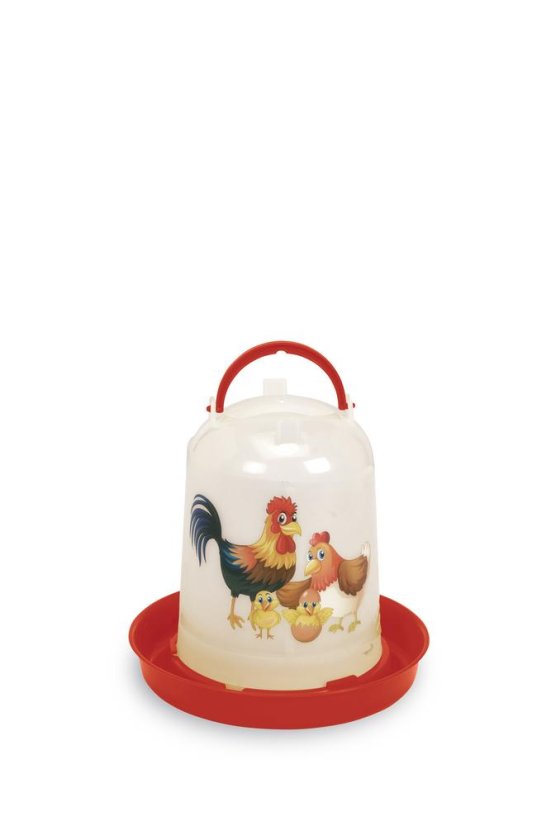 Geflügeltränke UH 3L HAPPY Dekor, rot GAUN