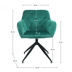 Krzesło obrotowe, zielona tkanina Velvet/czarny, VELEZA NOWOŚĆ