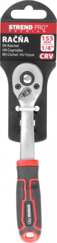 Strend Pro Premium DL300 čegrtaljka, 1/4&quot;, s polugom, 155 mm, 72z