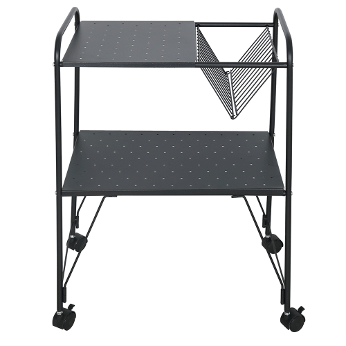 Příruční stolek pojízdný, víceúčelový, kov/plast, černá, KORETE