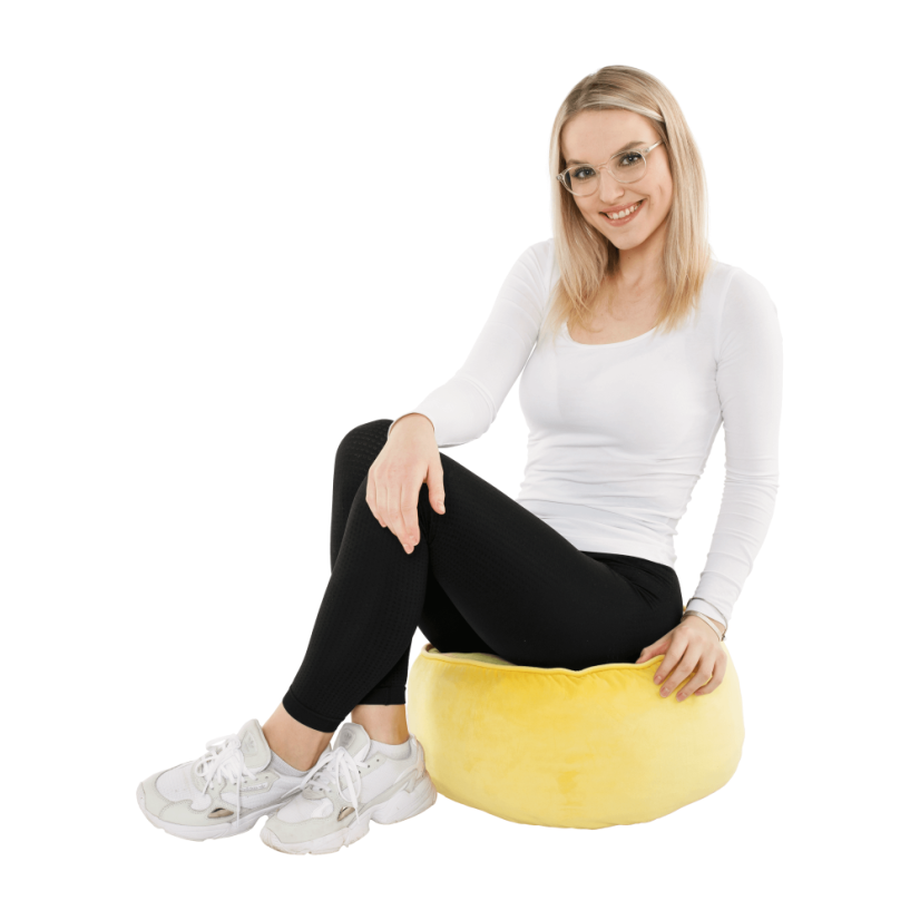 Taburet, látka žlutá, KEREM - AKCE