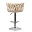 Designer Barhocker, beige Samtstoff/Chrom, BRIN (akce)
