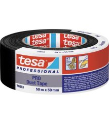 tesa® PRO Bandă adezivă, 50 mm, L-50 m, textil, negru