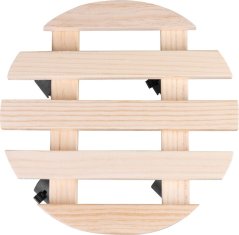 Podstavec Strend Pro, 30x7 cm, pod kvetináč, na kolieskach, posuvný, stojan, max. 50 kg, drevo, okrúhly