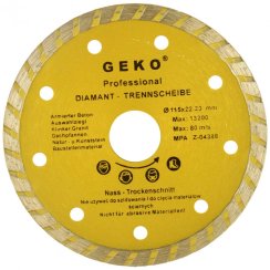 Dijamantna ploča TURBO 115 x 22 x 1,9 mm, čvrsti segment, GEKO