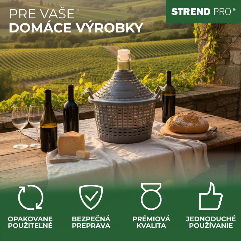 Demižon Strend Pro Cada Inco, 05l stakleni demižon za vino i rakiju, plastični poklopac