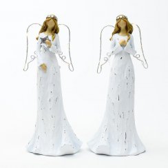 Figurka anioła LED 10x8x23 cm mieszanka biała
