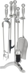 Set coltar Homefire FT53S, pentru semineu, 4 bucati, nichelat, 53 cm
