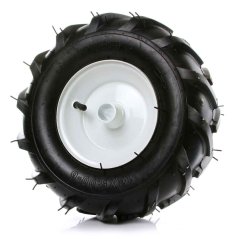 Kotač s ležajevima, rupa 12 mm, promjer 38 cm, širina 9,5 cm, crveni s osovinom