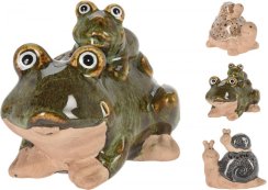 Postavička zvieratko 10x6,6x11 porcelán mix žaba ,slimák,korytnačka