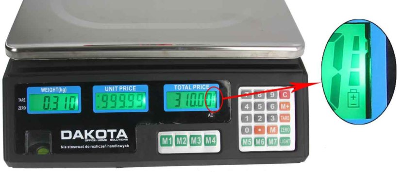 Digitale Tischwaage bis 40 kg, Wiegefläche 33 x 23 cm, DAKOTA