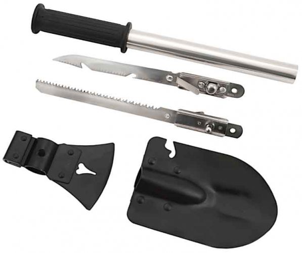Skládací lopata 51 cm se sekerou, nožem a pilkou, 4 v 1, XL-TOOLS