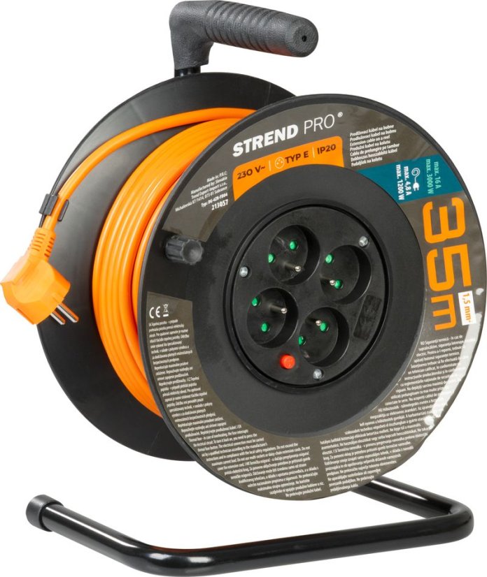 Kábel Strend Pro DG-FB04 35 m, predlžovací na bubne, prierez 1,5mm2