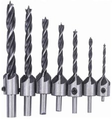 Set grezil za les s svedri, 7-delni, vpenjalno cilindrično steblo, POWERMAT (akce)