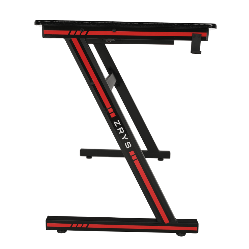 Spieltisch/Computertisch, schwarz/rot, MACKENZIE 140cm
