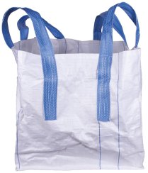 Geanta BigBag TOF4, 70x70x70 cm, PP, 4 urechi, alb, geanta fund plat, max. 800 kg