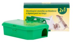 2-in-1 Vernichtungsstation, Nagetiervergiftungsstation, Klebefalle für Insekten