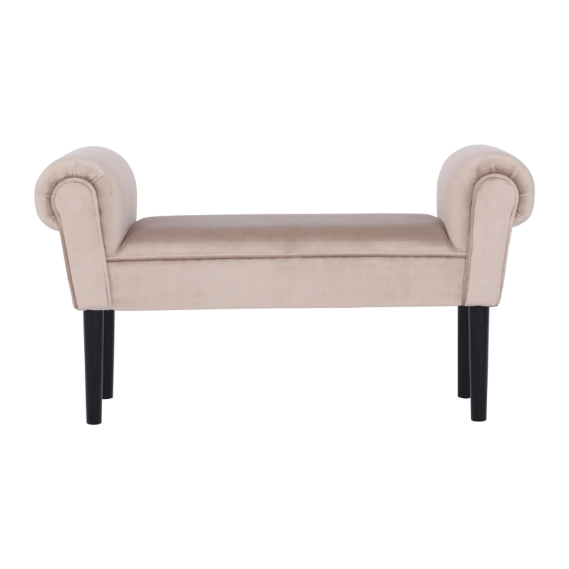Bank, Samtstoff, beige/schwarz, BURDA